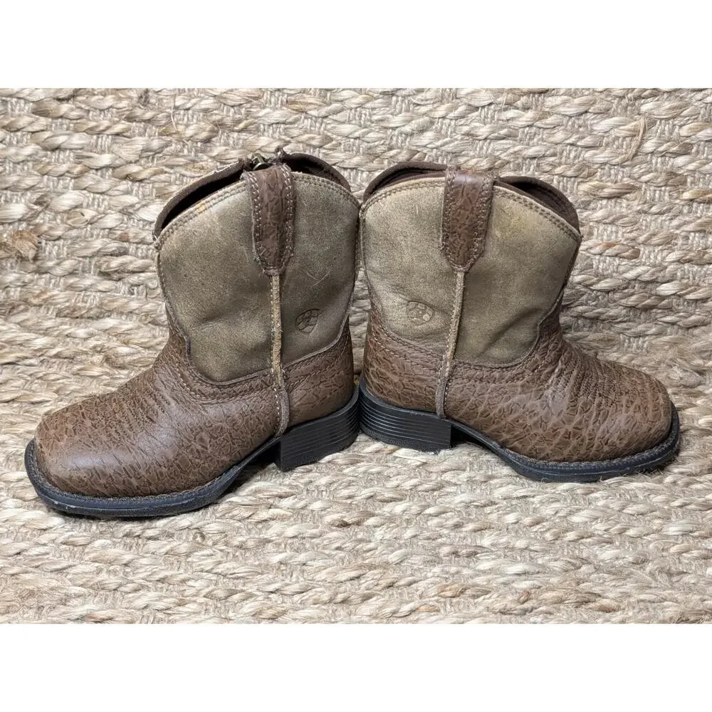 Ariat Kids Earth Rambler Brown Western Cowboy Boots Square Toe Toddler Size 5